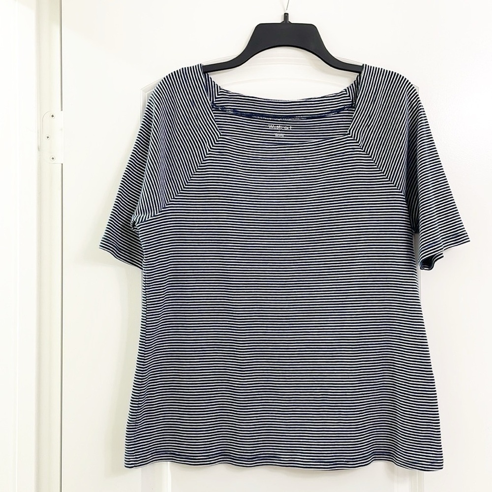 Westport navy blue/white striped top